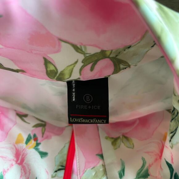 NWOT LoveShackFancy x BOGNER Fire + Ice Margot Zip Floral Top XL Roses Ski Layer - Picture 12 of 16